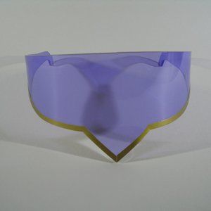 Anime cosplay costume visor with heat shaped nose and gold vinyl details
